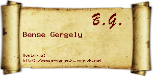 Bense Gergely névjegykártya